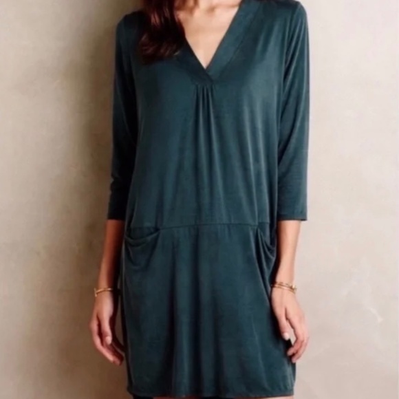 Anthropologie DOLAN Left Coast Dress Cupro Black SP - Picture 4 of 5